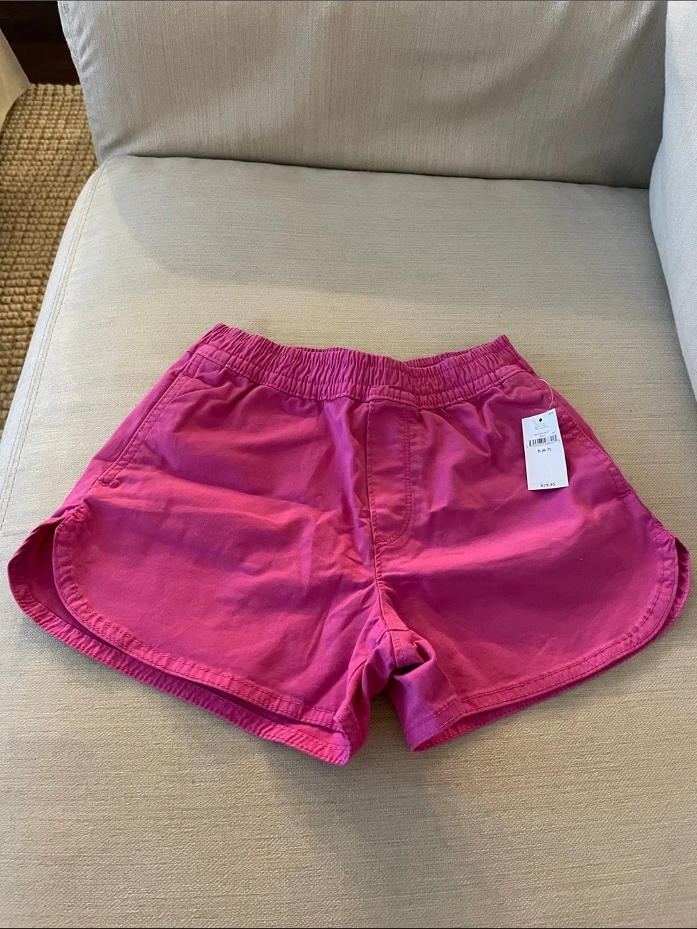 Girl's Pink Elastic-Waist Comfort Shorts S (6-7)